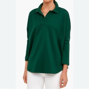 Pomander Place Tuckernuck Easy Polo Swing Sweatshirt *Oversized* Green Size XS/S